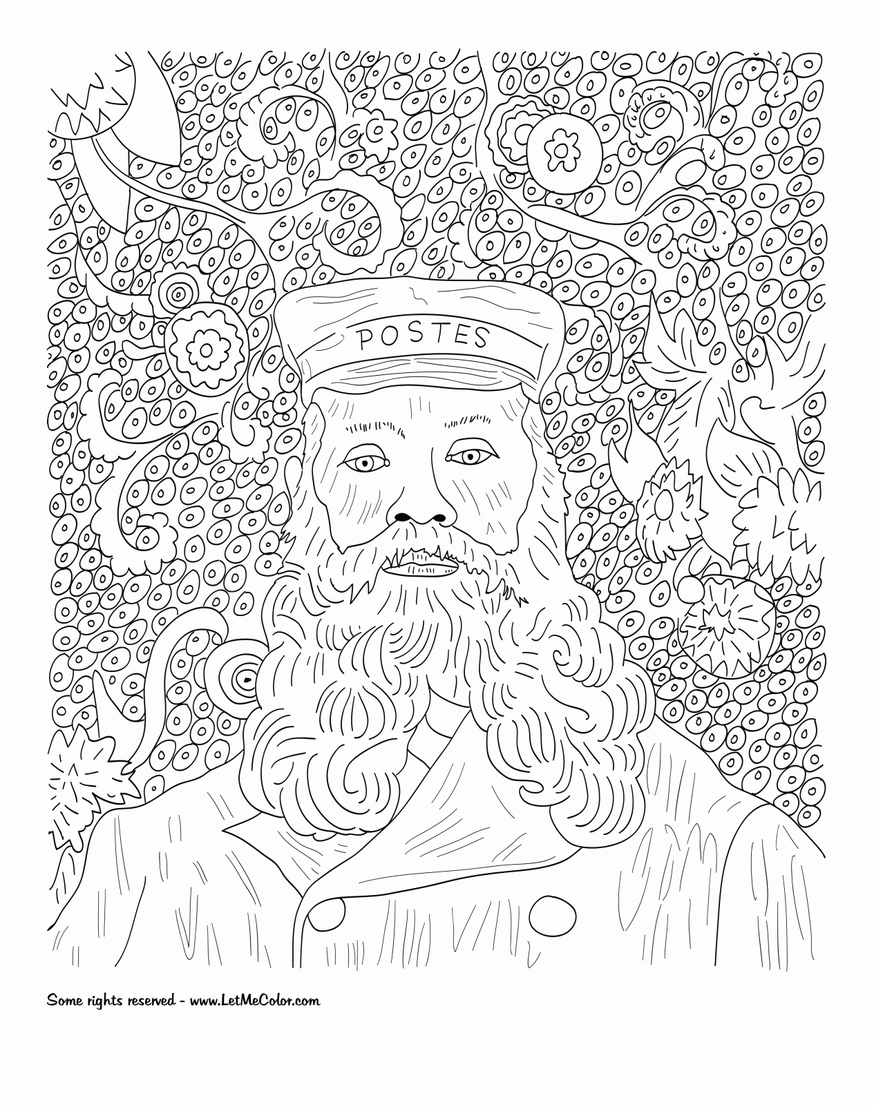 Painting coloring pages â vincent van goghs portrait of joseph roulin