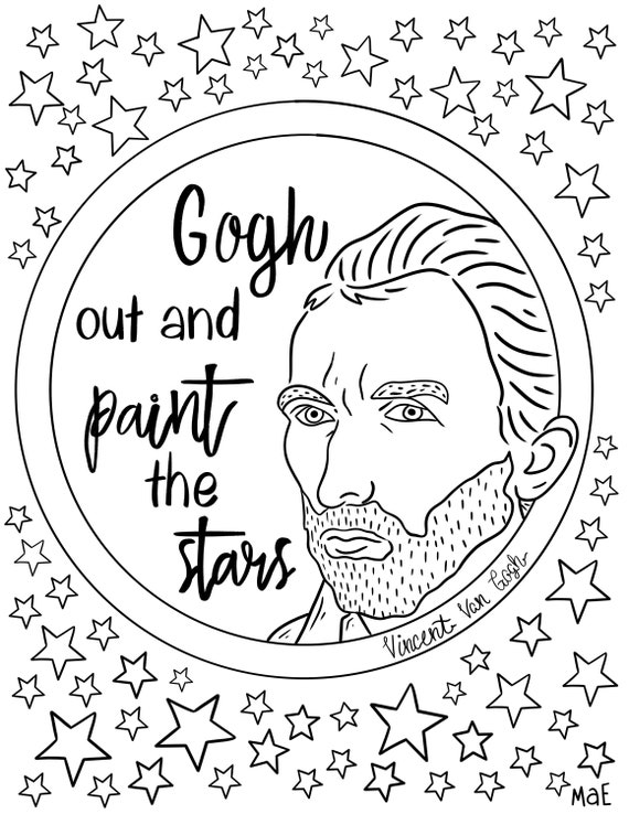 Vincent van gogh coloring pages