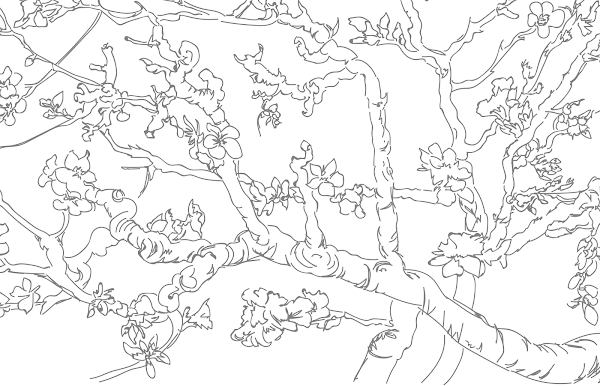 Van gogh colouring pages