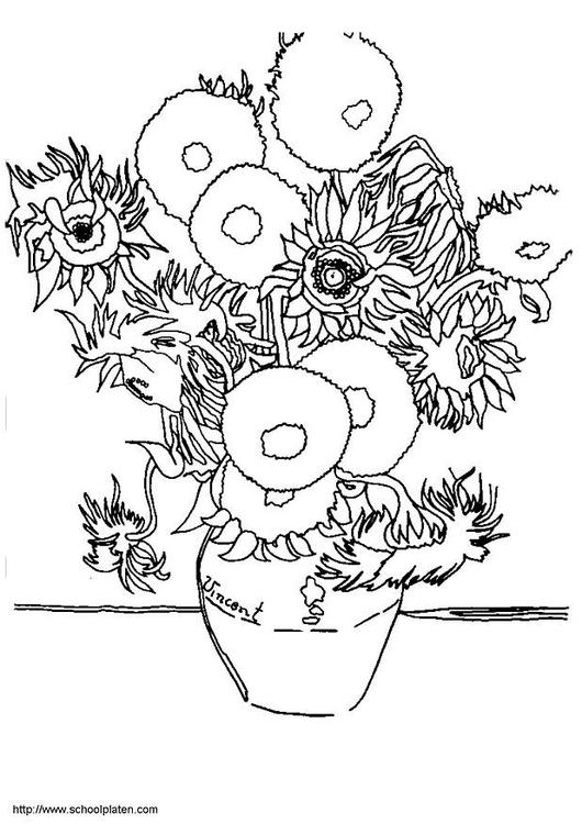 Coloring page sunflowers