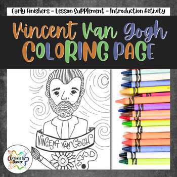 Vincent van gogh art history printable coloring sheetcoloring page