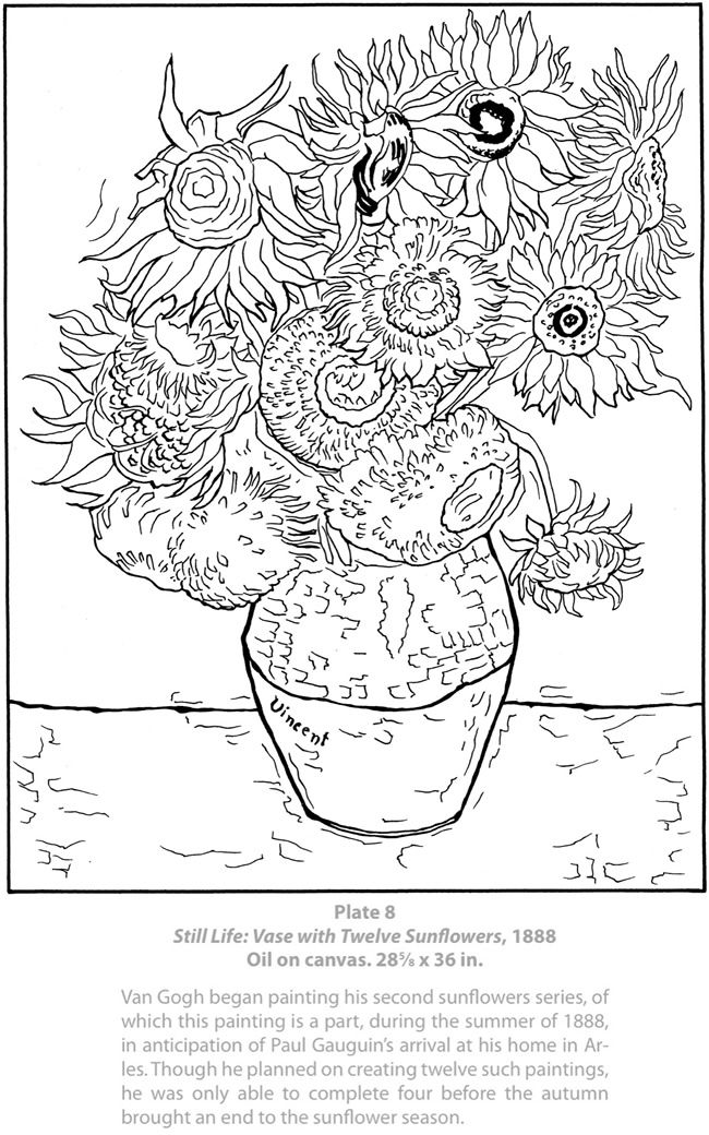 Wele to dover publications van gogh coloring coloring pages coloring book pages