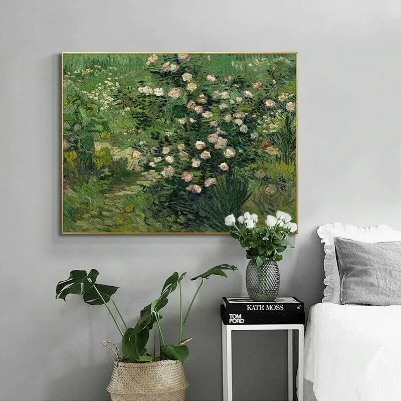 Vincent van gogh art roses prints canvas x large flowers floral green garden