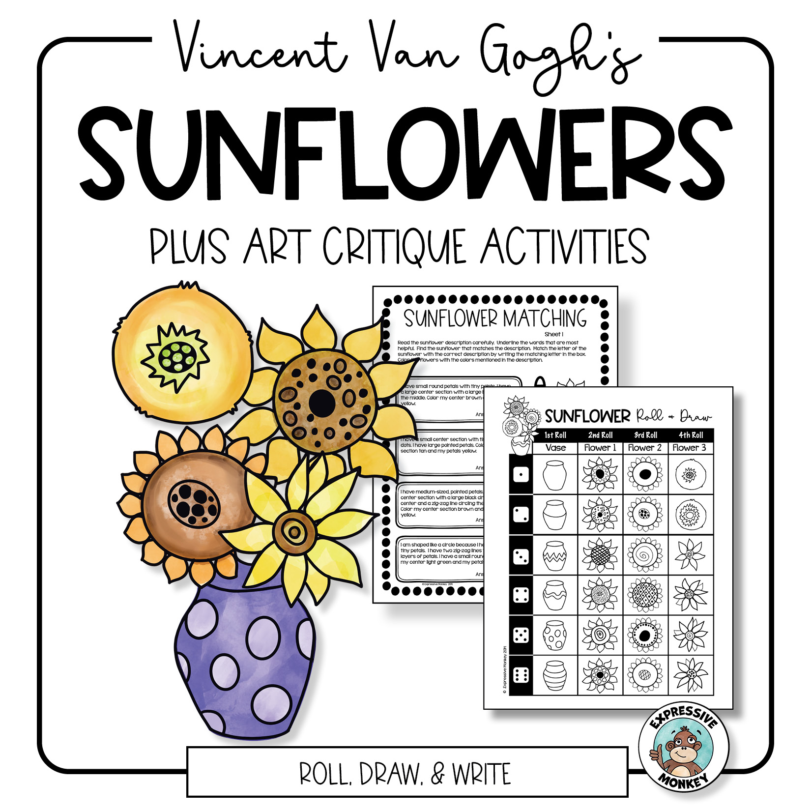 How to draw a sunflower in the style of van gogh