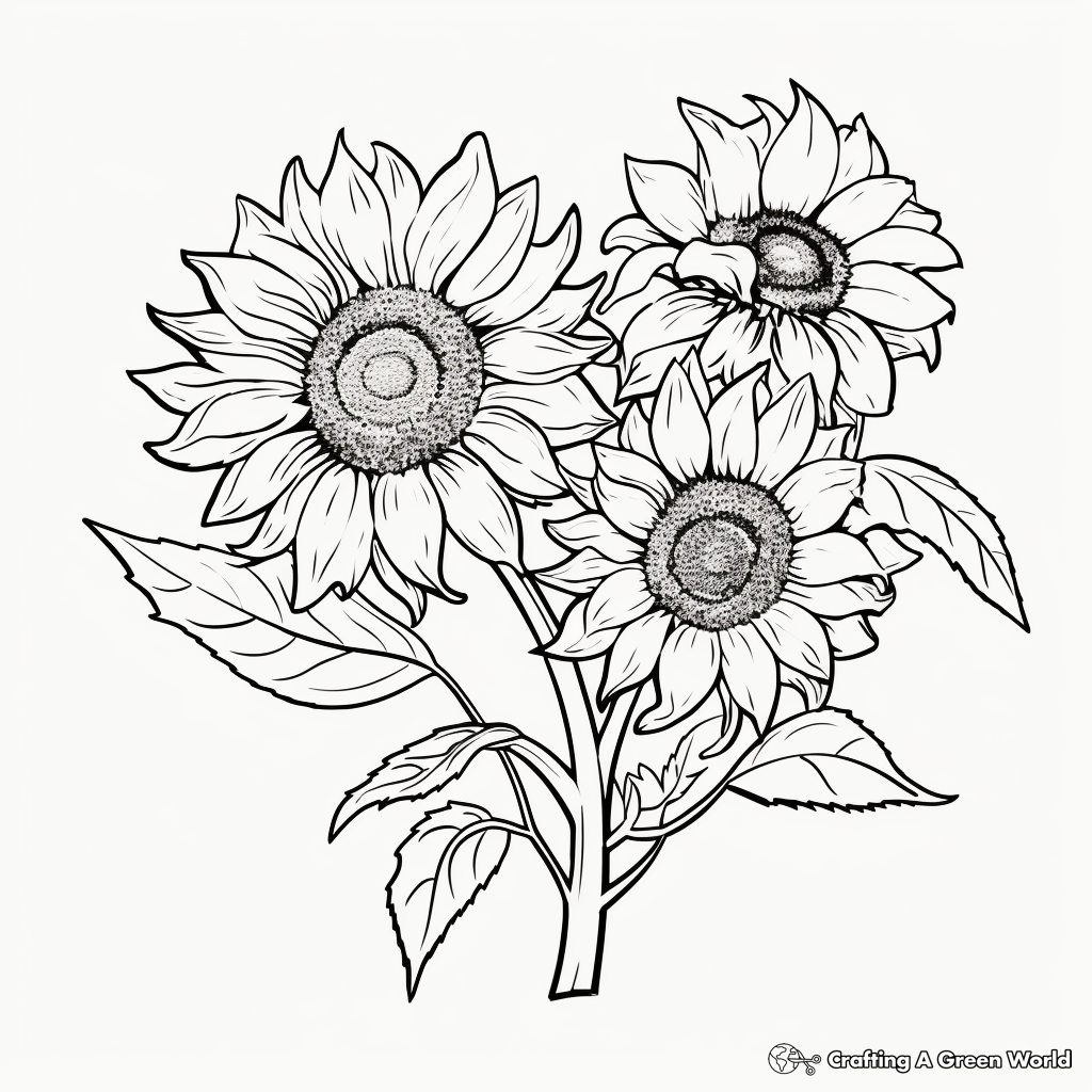 Sunflower coloring pages