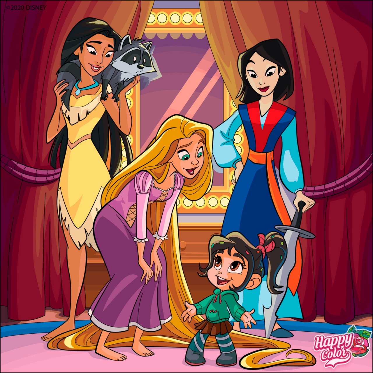 Vanellope meets the disney princesses by kmunarriz on