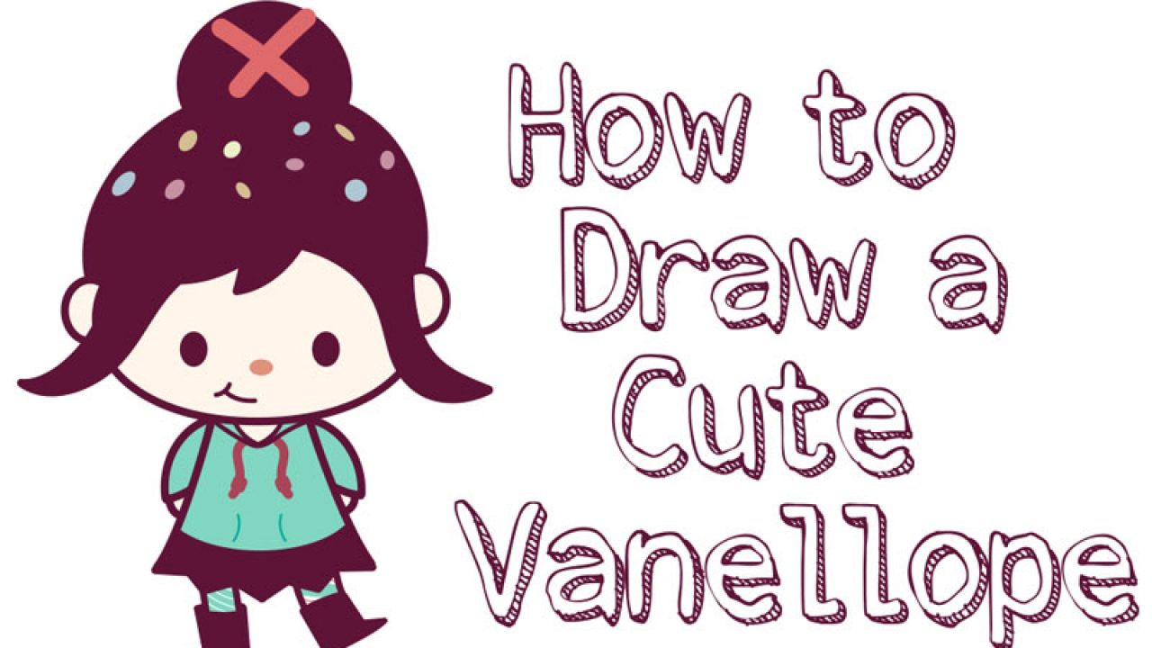 How to draw cute kawaii chibi vanellope glitch from wreck it ralph