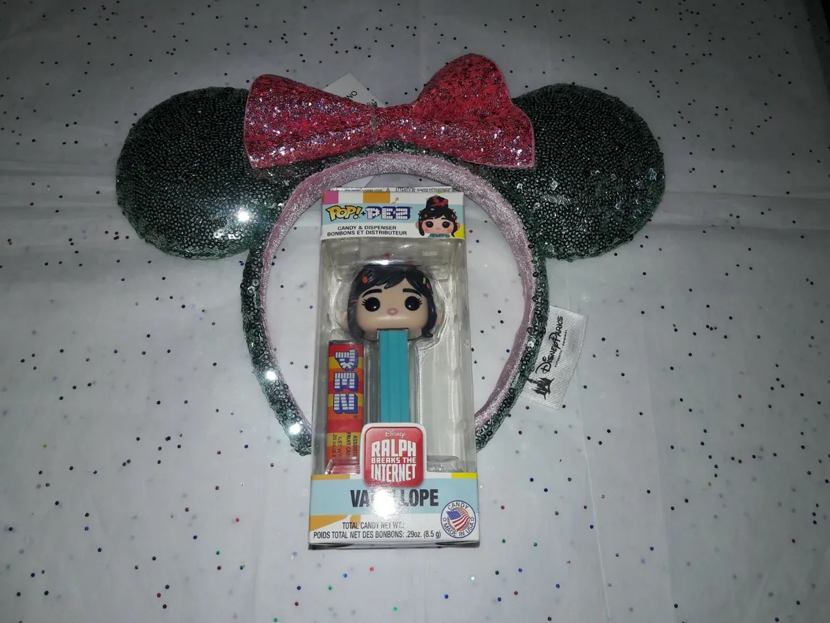 Disney parks sugar rush minnie mouse ears vanellope pez dispenser bnwt