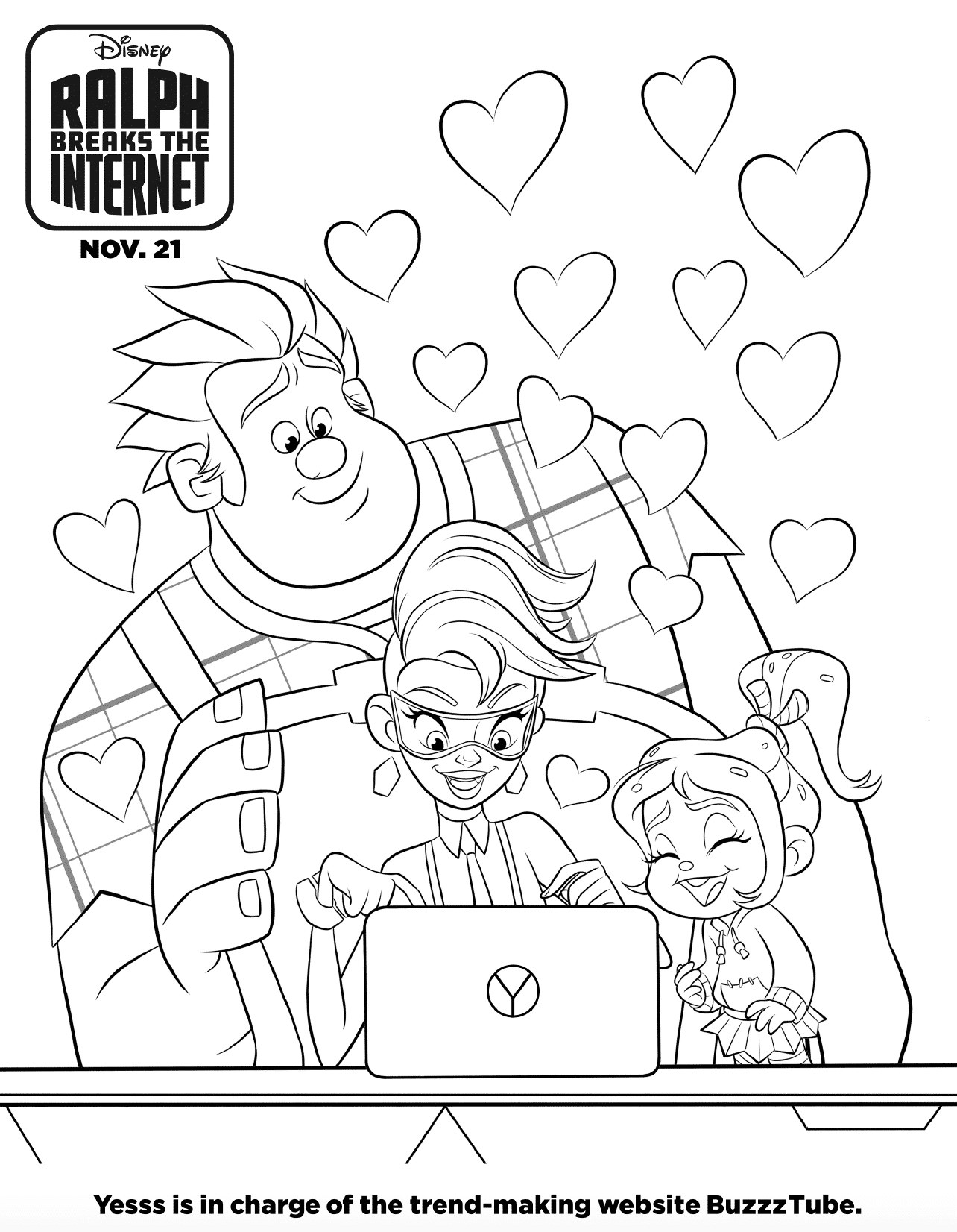 Ralph breaks the internet coloring pages and activity sheet