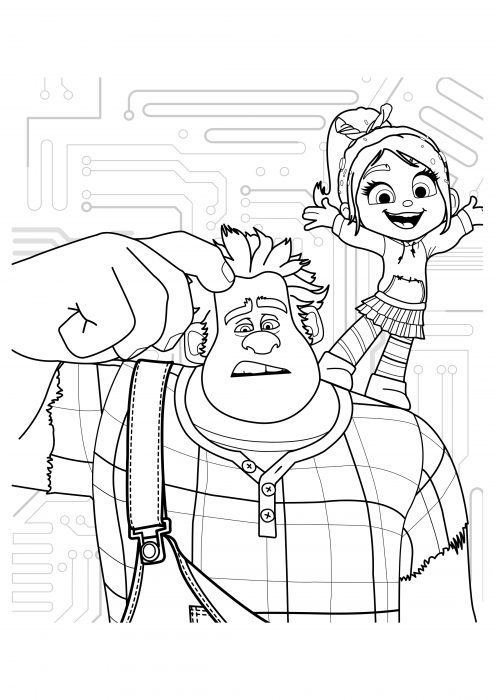 Ralph and vanellope von schweetz coloring pages ralph against the internet coloring pages