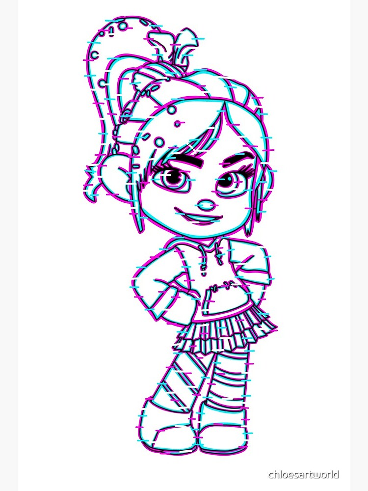 Glitch vanellope art board print for sale by chloesartworld