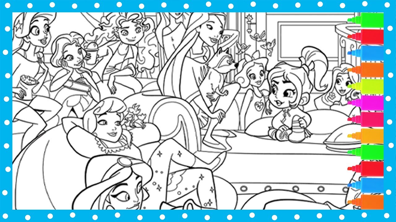 Coloring vanellope meets disney princesses wreck