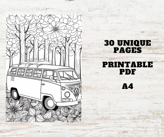 Hippie vans coloring pages printable pdf a adult and teens coloring pages for stress relief relaxation