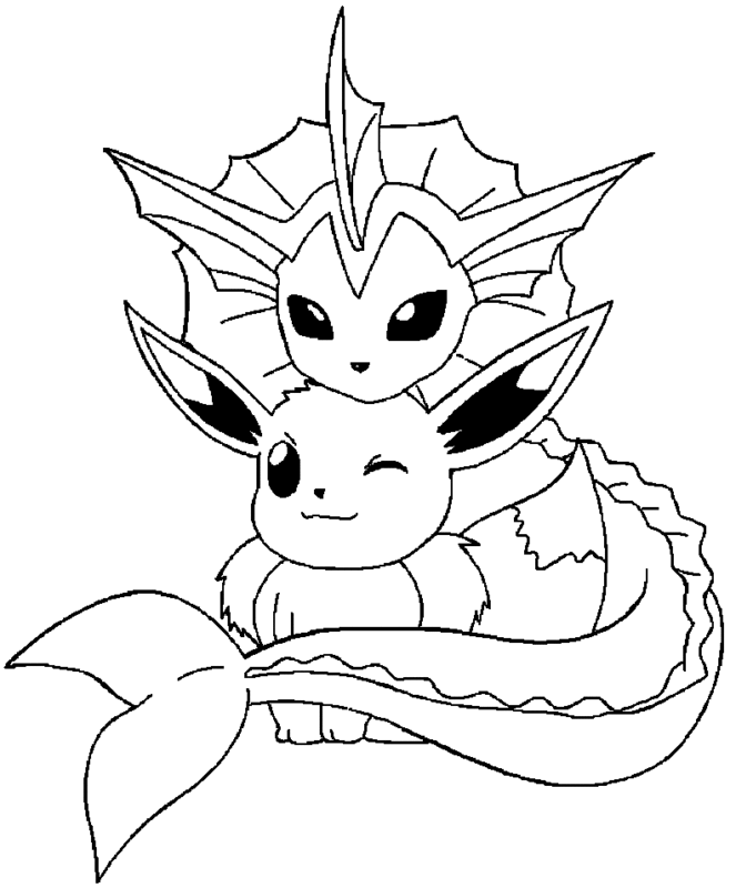 Pokemon vaporeon coloring pages printable vaporeon coloring pages