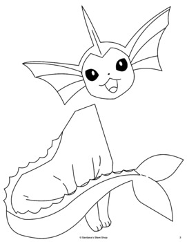 Pokemon arts and crafts activity vaporeon edition by santanas stem shop