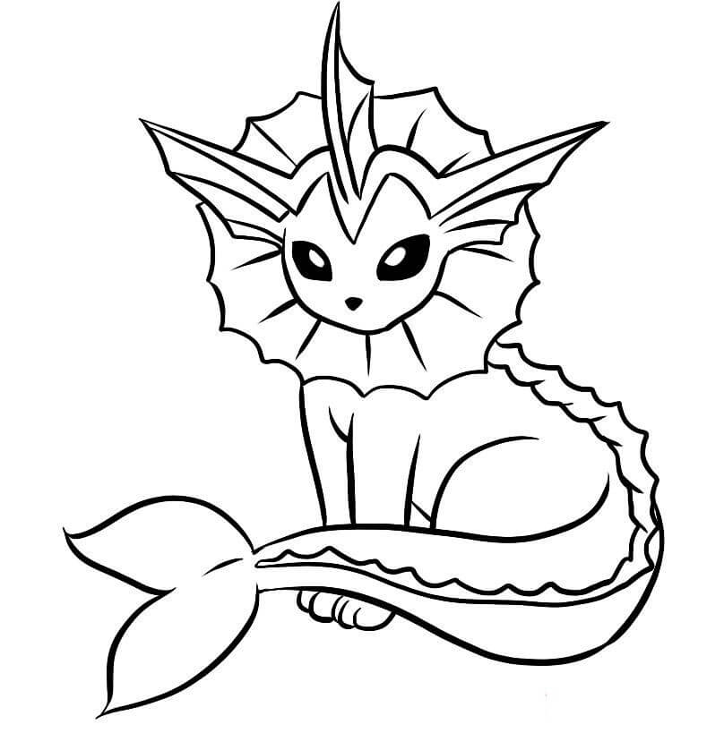 Soft vaporeon coloring page