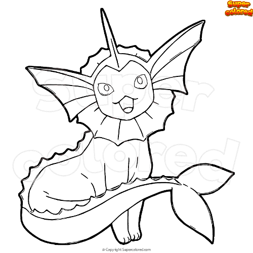 Coloring page pokemon vaporeon