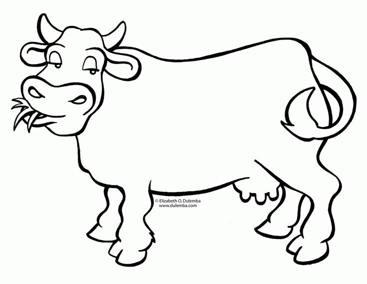 Black and white cow coloring page