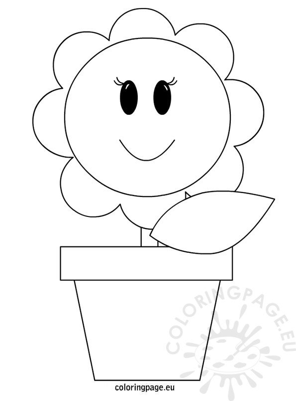 Vase with flower coloring page coloring page