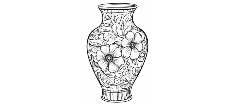 Vase coloring pages