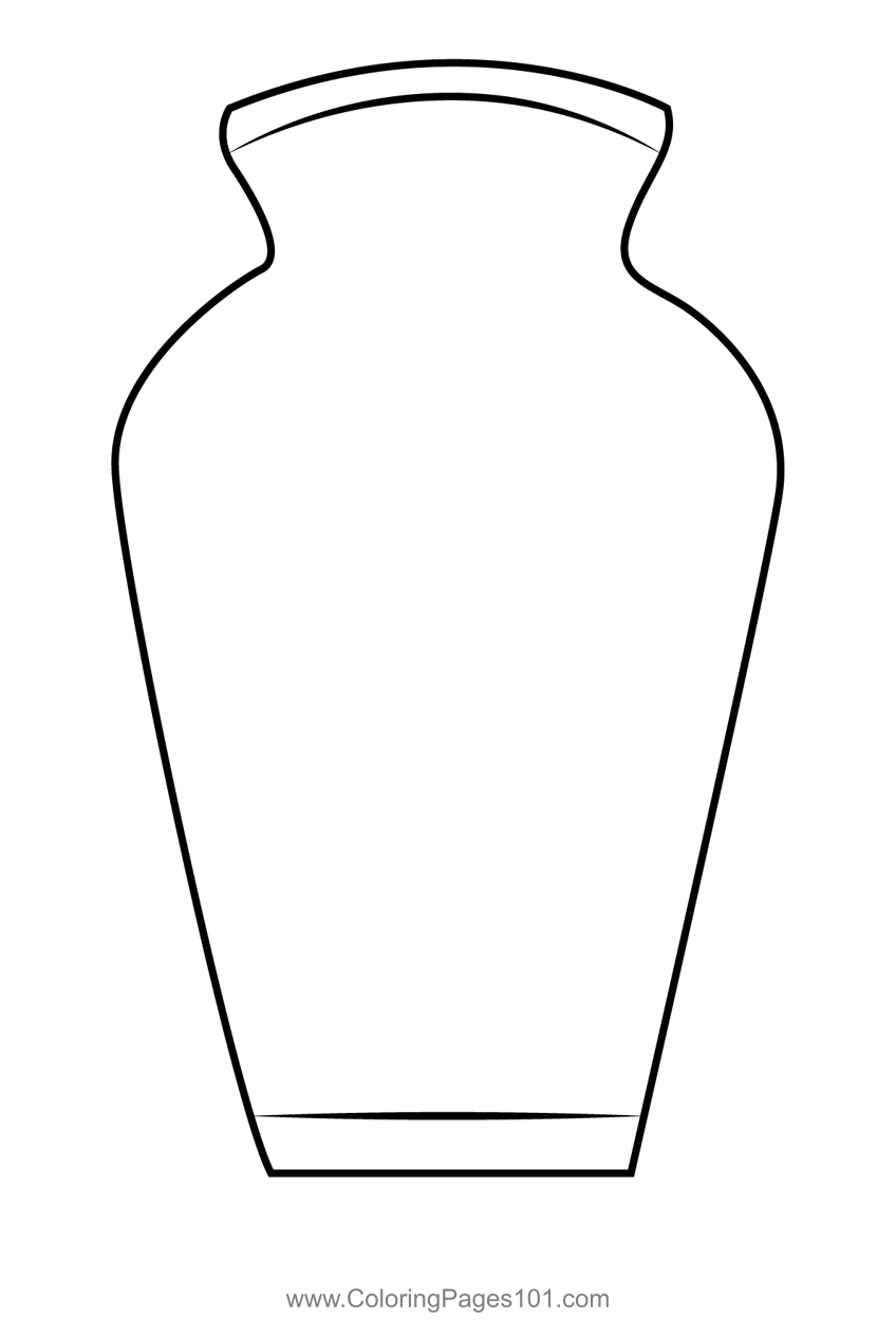 Designer vase coloring page for kids