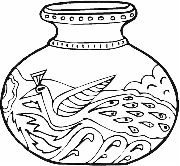 Vase pottery coloring page