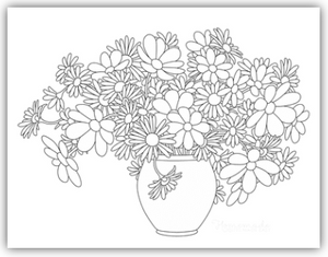 Coloring page vase bouquet of flowers â faith flows co