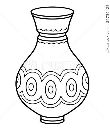 Coloring book for kids vase