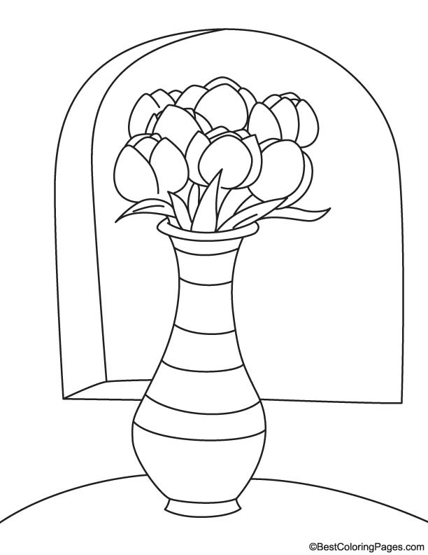 Tulip vase coloring page download free tulip vase coloring page for kids best coloring pages