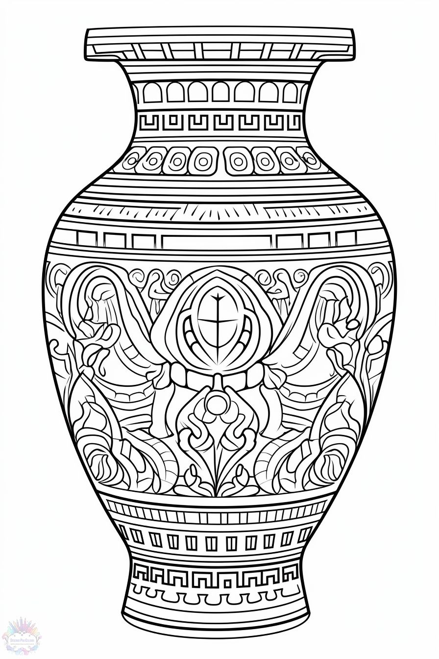 Vase coloring pages