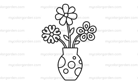 Ð beautiful floral arrangement in a vase coloring page my color garden