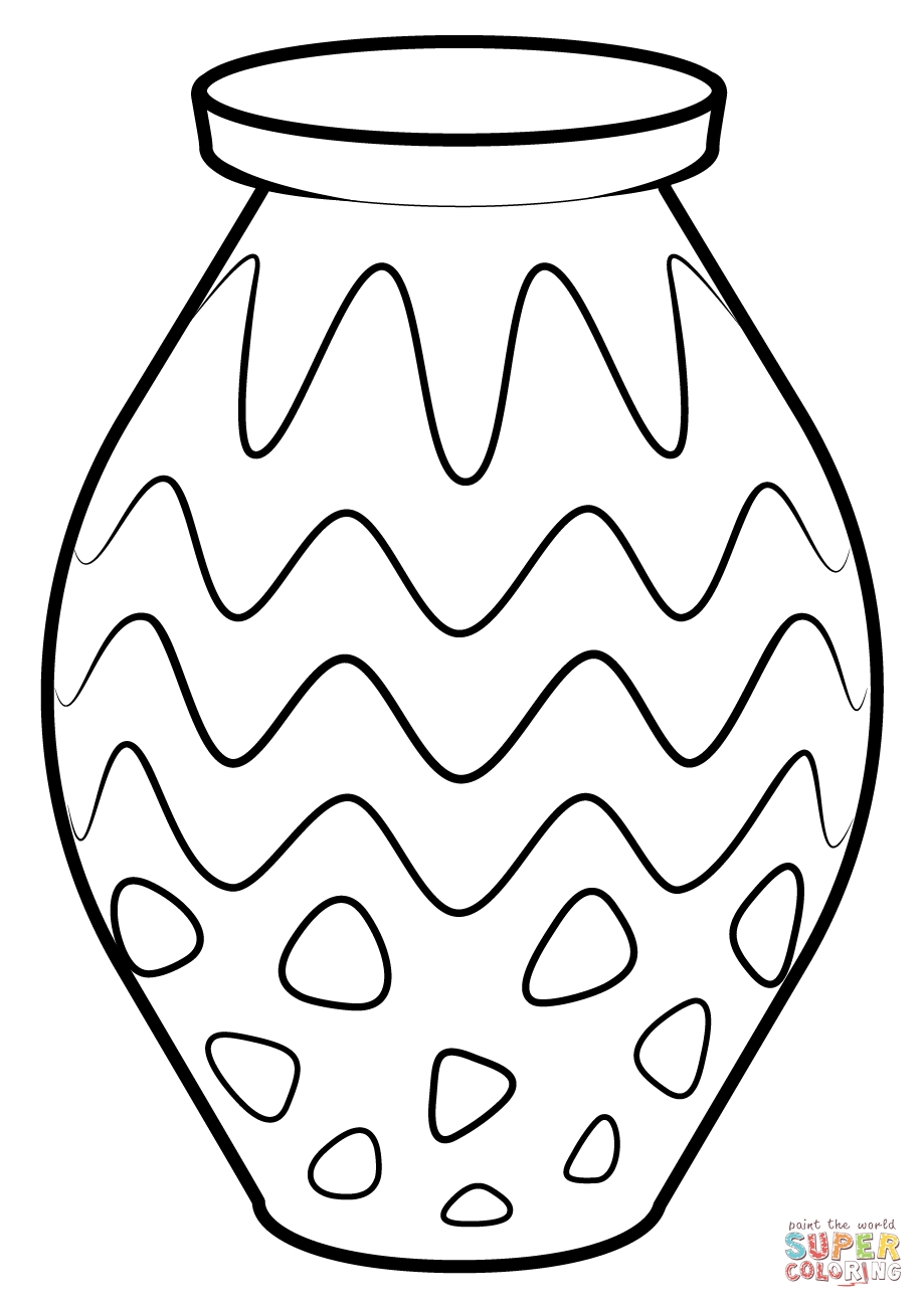 Vase coloring page free printable coloring pages