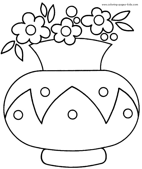 Flowers in a vase color page printable flower coloring pages art drawings for kids abc coloring pages