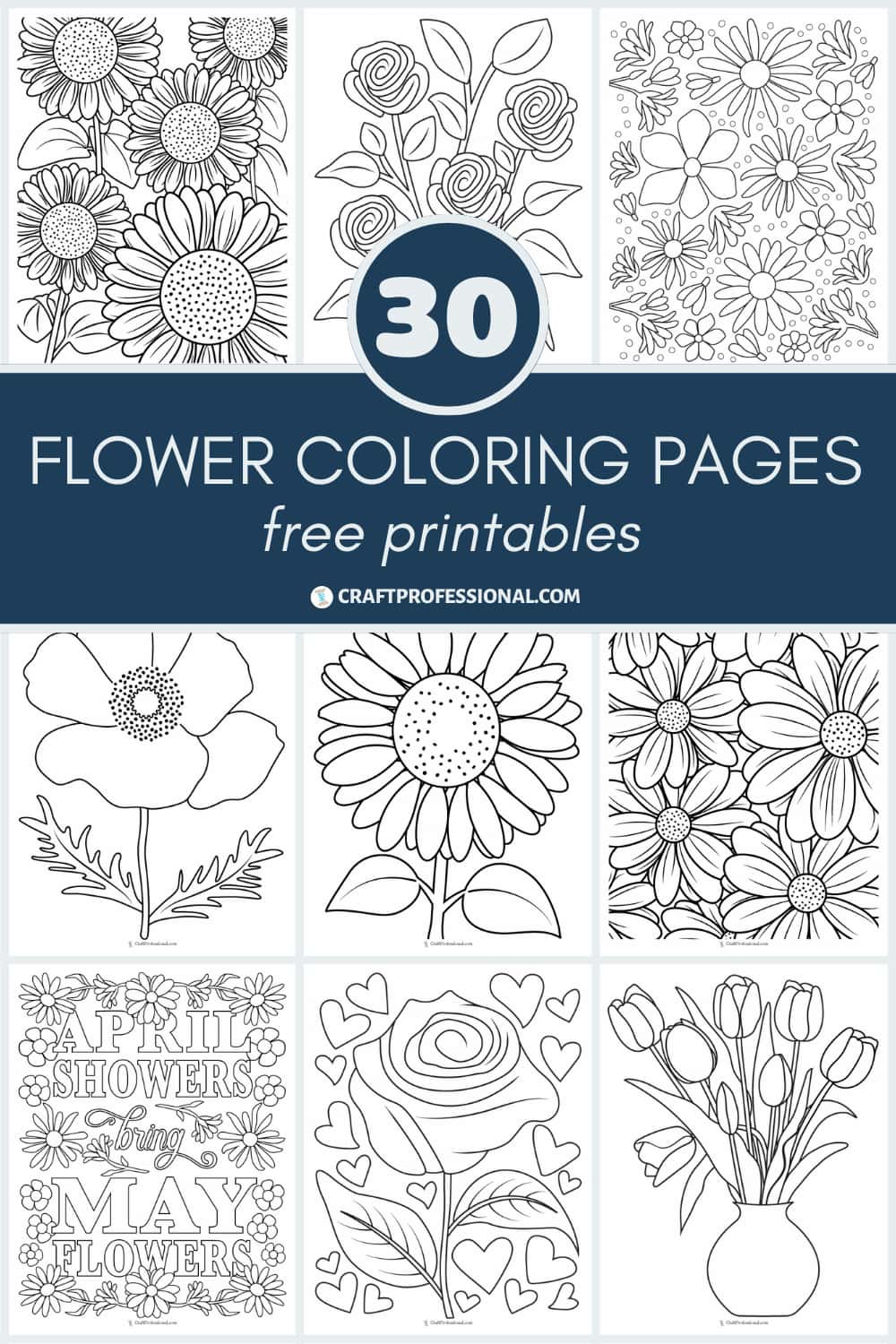 Flower coloring pages