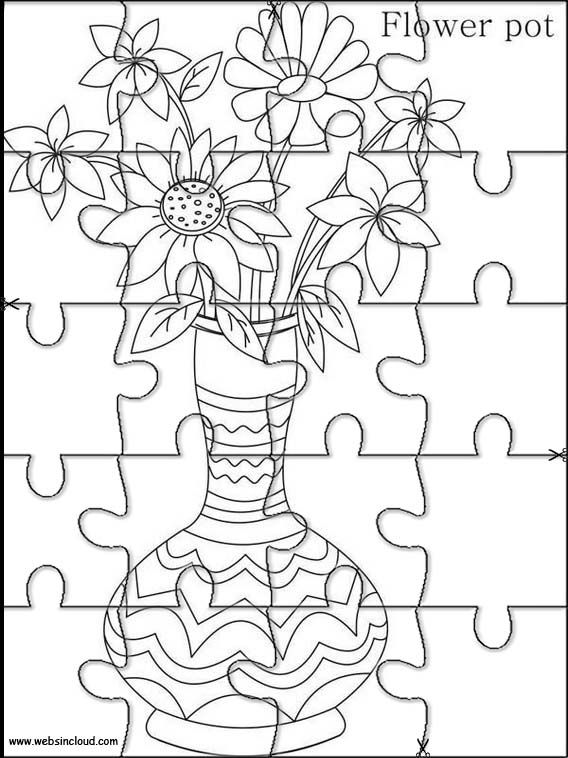 Flower vases printable jigsaw puzzles to cut out for kids flower vases puzzles coloring pages