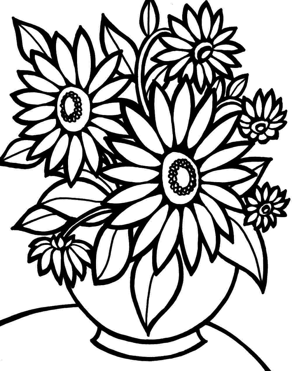 Free printable flower coloring pages for kids