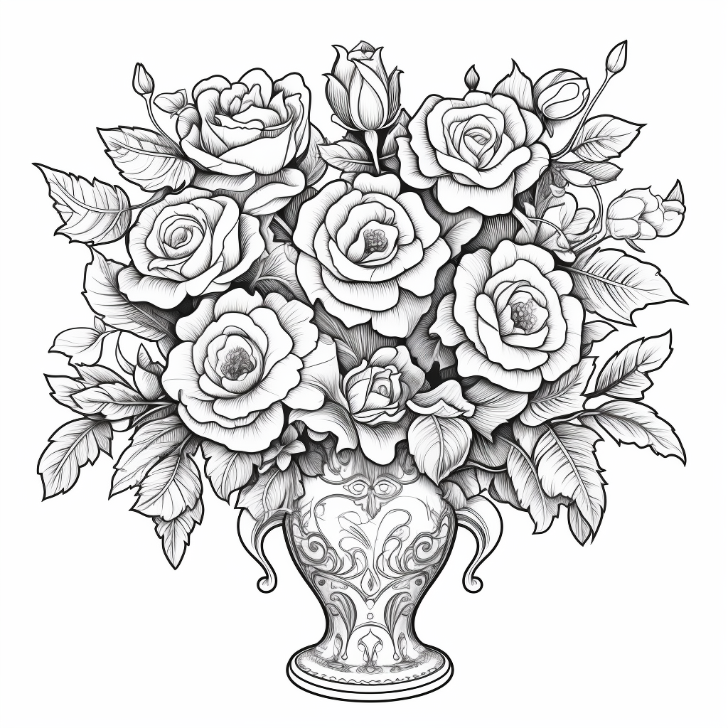 Drawing of flowers coloring page for adults ðñðððððº