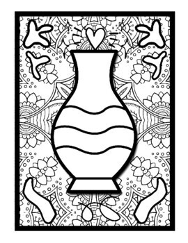 Pottery vases mindfulness mandala coloring pages pottery printable coloring pdf