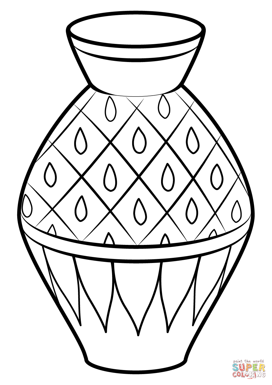 Vase coloring page free printable coloring pages