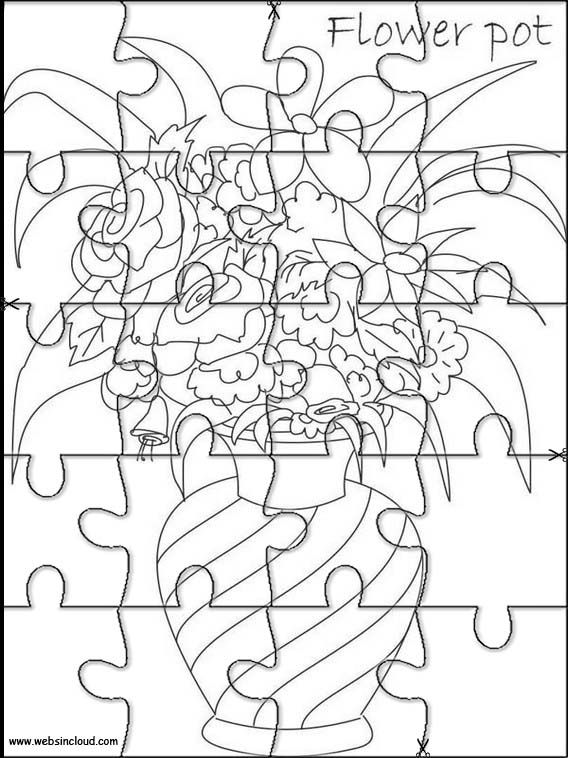 Printable jigsaw puzzles to cut out for kids flower vases jigsaw flower vases coloring pages