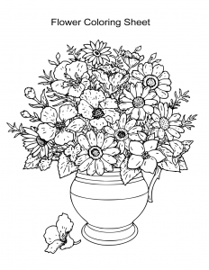 Flower coloring sheets for girls and boys
