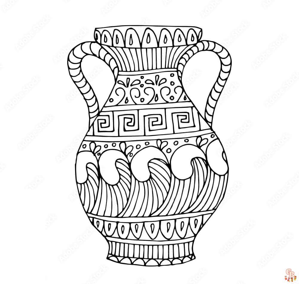 Printable vase coloring pages free for kids and adults