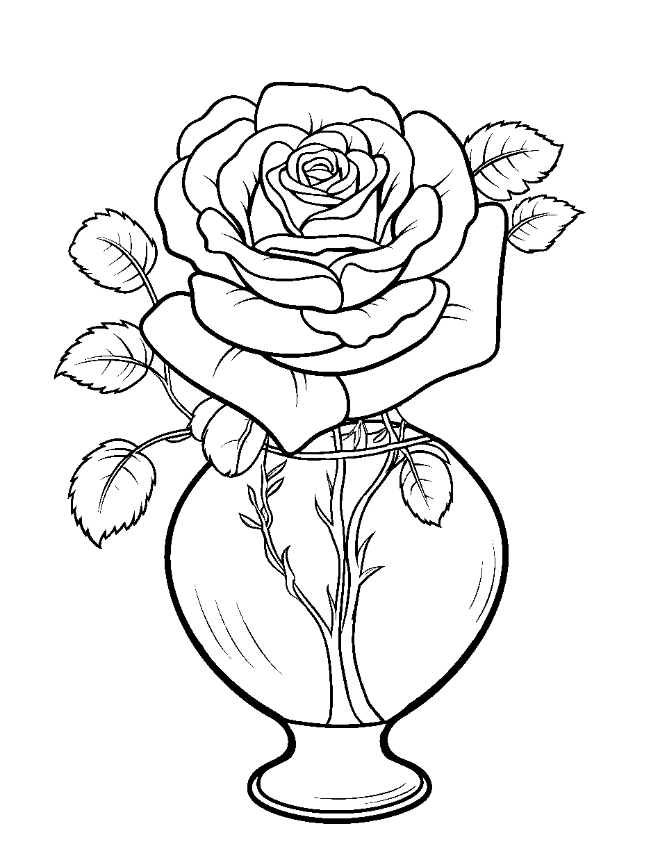 Rose coloring pages free printable sheets