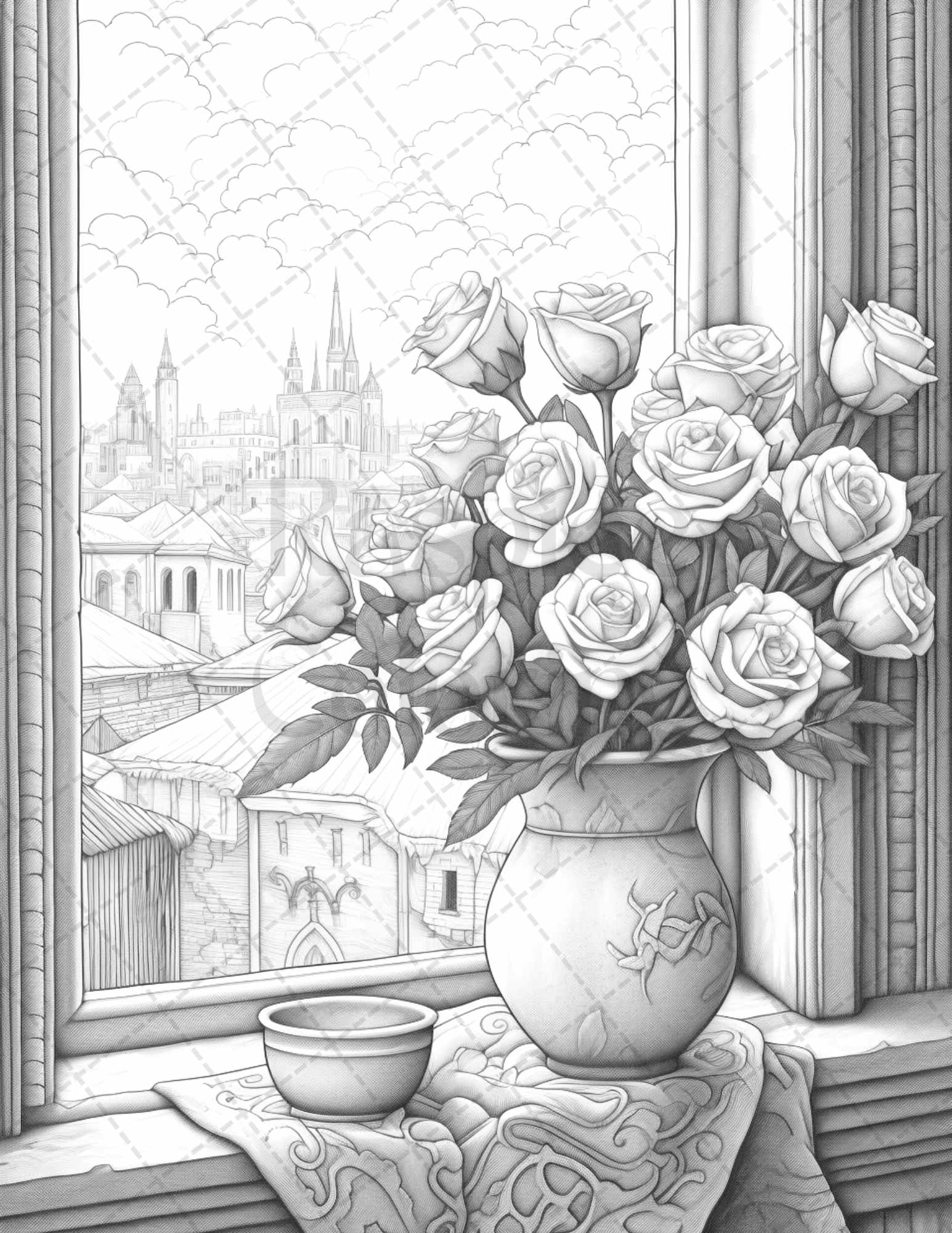 Captivating roses grayscale coloring pages printable for adults pd â coloring