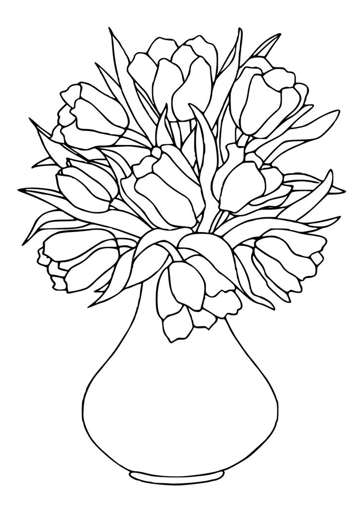 Flower vase coloring pages