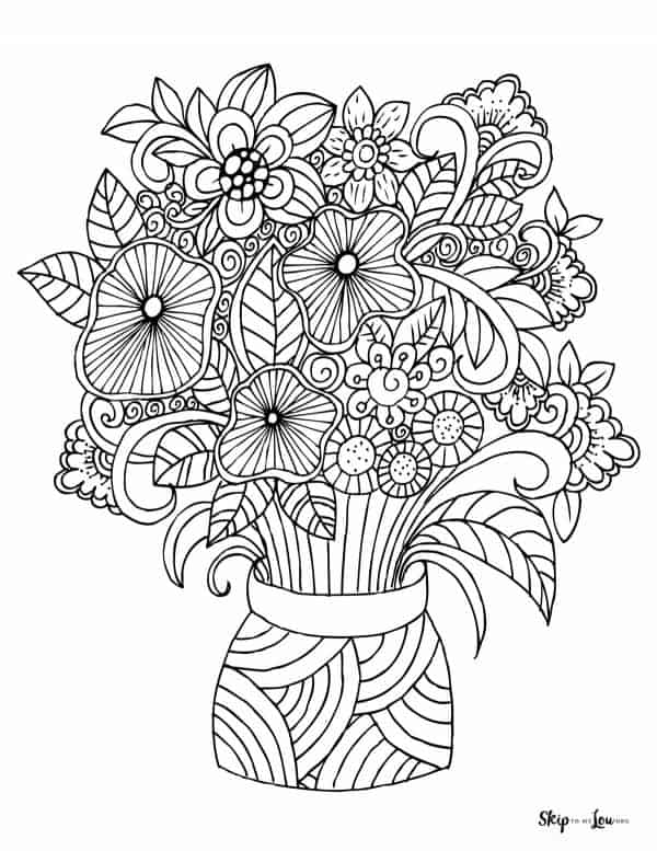 Flower coloring pages skip to my lou