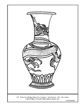 Dragon vase chinese coloring page and lesson plan ideas tpt