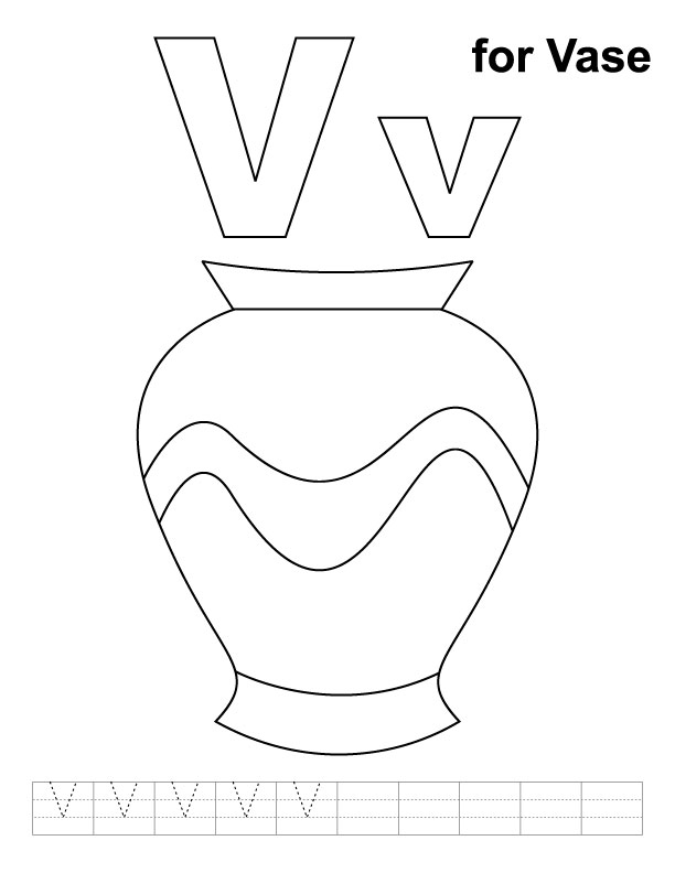 V for vase coloring page with handwriting practice download free v for vase coloring page with handwriting practice for kids best coloring pages