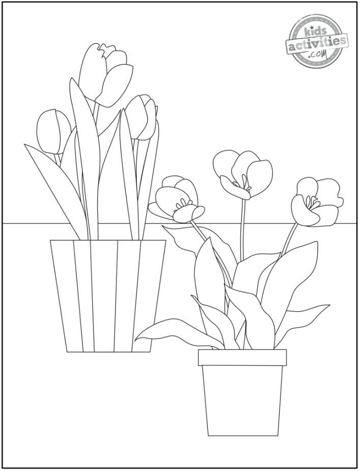 Printable flower coloring pages for kids