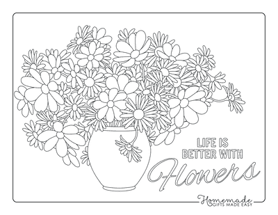 Free flower coloring pages for kids adults